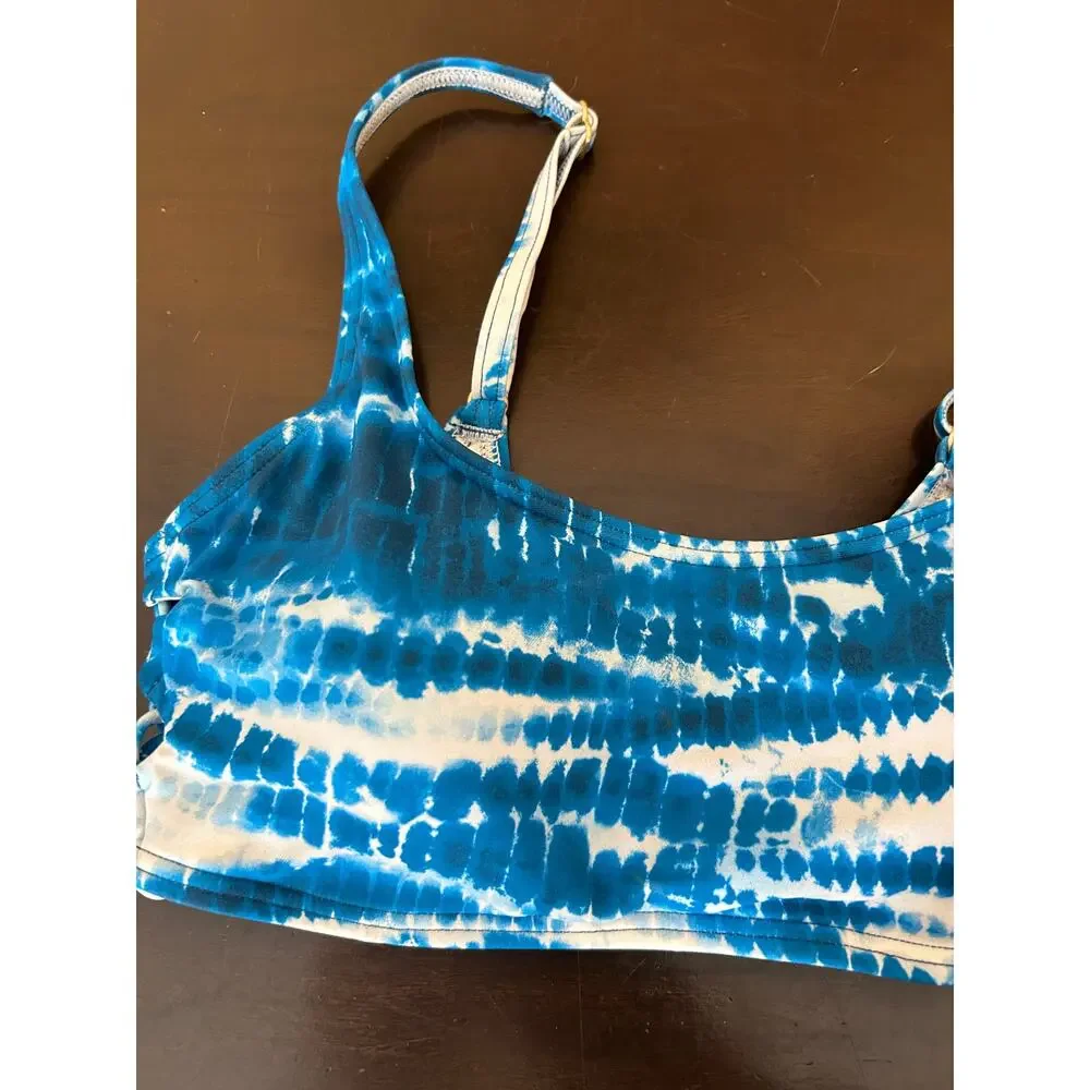 Vince Camuto Side Lace Bikini Top - Blue Tie Dye - Small - NWT
